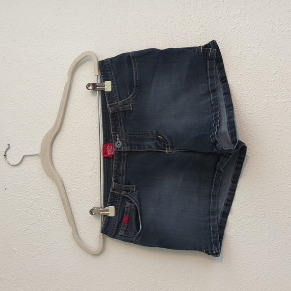 Y2K Tilt Micro Mini Jean Shorts Booty Shorts  2000's Star Embroidered - Picture 1 of 9
